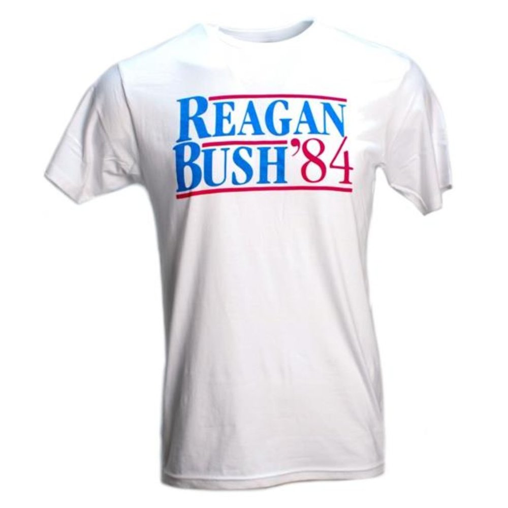 Retro Vintage Style Men's Reagan Bush 84 T-Shirt Conservative Presidential Memor